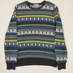 H&M Ski Sweater Skulls Size 12-14Youth Woman's Small Winter Fair Isle Grunge y2k